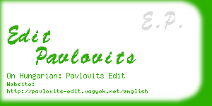 edit pavlovits business card